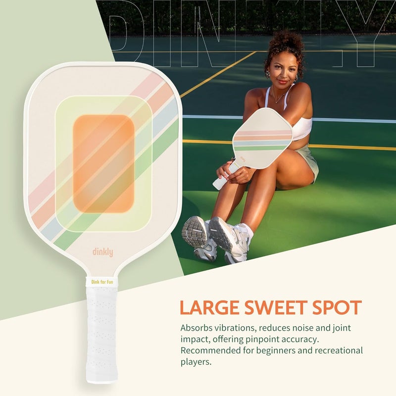 Dinkly Pickleball Paddles Set of 2/4- USAPA Approved Graphite/Fiberglass Pickleball Racket, 2 Pickleball Rackets, 4 Balls and 1 Portable Carry Bag, Aesthetic Pickle Ball Set for Men Women Beginners - Image 3